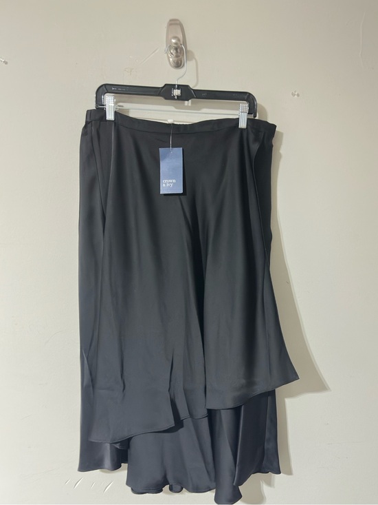 crown & ivy Dresses & Skirts - Crown & Ivy Black Pull On Midi Skirt XL Elastic Waist NWT Women’s Casual